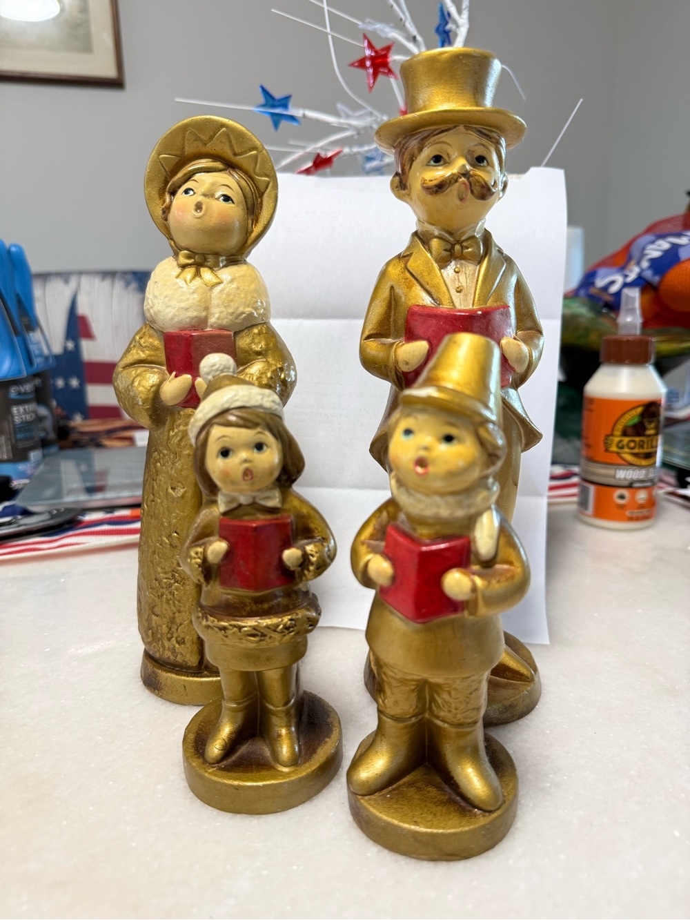 Gold Holiday Caroler Figurine Set - Home Holiday